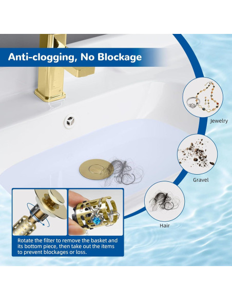 Filtro de Drenaje de Lavabo Hibbent 3 en 1 Acero Inoxidable