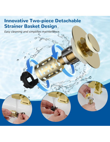 Filtro de Drenaje de Lavabo Hibbent 3 en 1 Acero Inoxidable