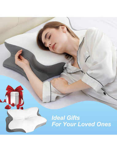 Almohada Ergonómica HBYGE de Espuma Viscoelástica 63x42 cm