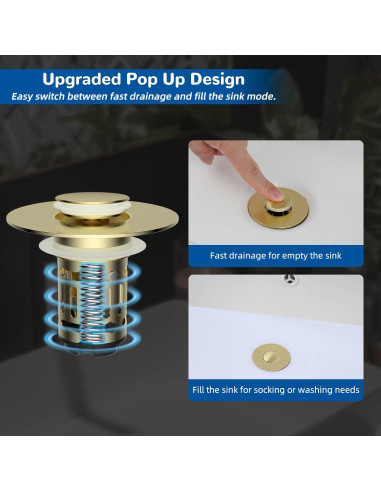 Filtro de Drenaje de Lavabo Hibbent 3 en 1 Acero Inoxidable