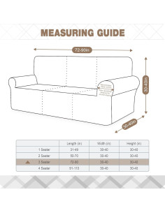 Funda de Sofá Ruaozz 3 Plazas Antideslizante Lavable Negro 2
