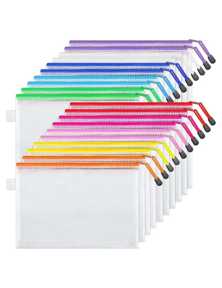 JARLINK 20 Bolsas de Malla con Cierre A4 Resistentes al Agua