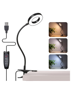 Lámpara de Escritorio Foneso USB con Clip 48 LED 3 Modos