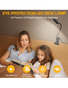 Lámpara de Escritorio Foneso USB con Clip 48 LED 3 Modos 2