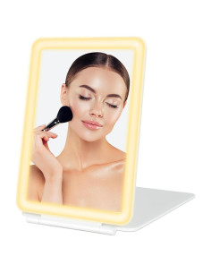 Espejo de Viaje Dec.Metu 20x13 cm 72 LEDs 3 Colores Luz