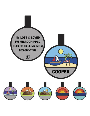 Etiqueta de Identificación Silenciosa PetANTastic Azul Redonda