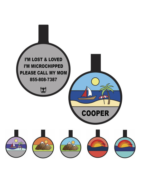 Etiqueta de Identificación Silenciosa PetANTastic Azul Redonda