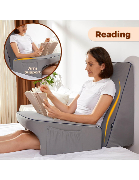 Almohada de Lectura Cooloo8 Pequeña Espuma Viscoelástica Gris