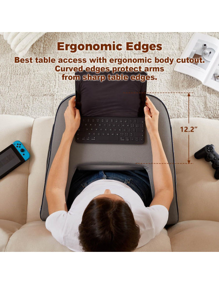 Almohada de Lectura Cooloo8 Pequeña Espuma Viscoelástica Gris