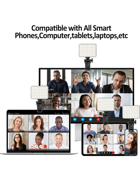 Luz de Selfie Recargable SHEGINEL con Clip para Teléfono - 3 Modos de Luz Ajustable