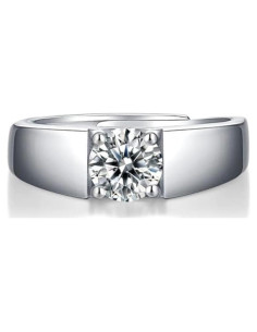 Anillo de boda ajustable Brillique S925 con diamante 1 quilate