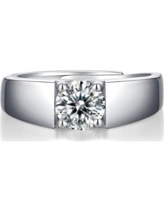 Anillo de boda ajustable Brillique S925 con diamante 1 quilate 2