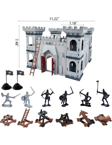 Juguete Caballero Medieval Mostop 76 Piezas Castillo 35.6x25.7cm