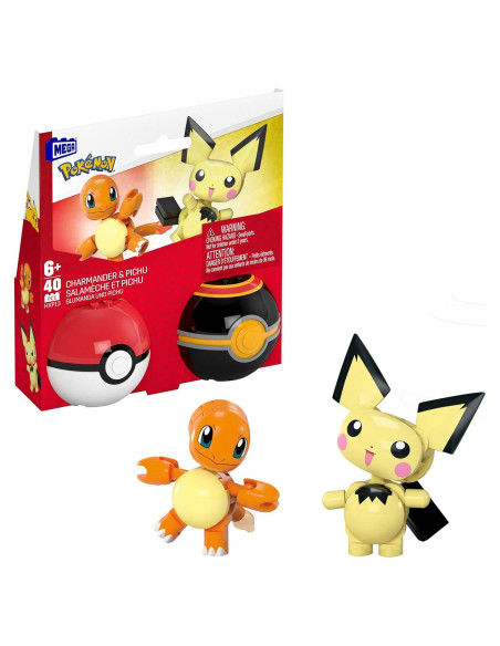 Juguetes de Construcción MEGA Pokémon Charmander y Pichu 40 Piezas