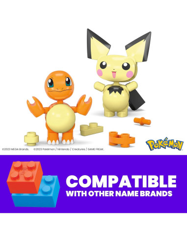 Juguetes de Construcción MEGA Pokémon Charmander y Pichu 40 Piezas