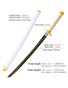 Espada de Cosplay Demon Slayer PZOEWUESR Agatsuma Zenitsu 78.74 cm 2