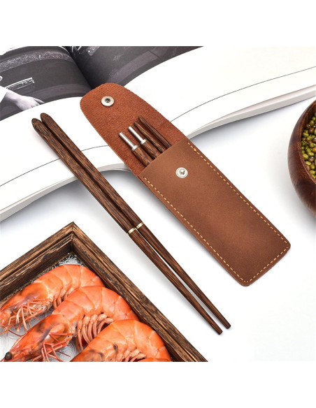 Palillos Plegables de Madera HwdjiSW 20.8cm con Estuche