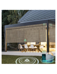 Persiana Motorizada Yoolax para Exterior 5% Apertura Latte Menta