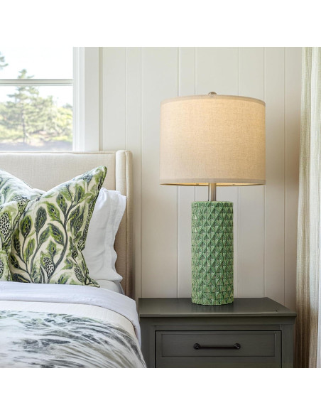 Juego de 2 Lámparas de Mesa USumkky Cerámica Verde 66 cm