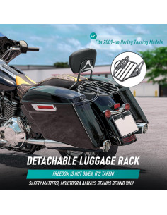 Soporte de Equipaje Desmontable MoKitDora para Harley Touring 2009+ 2