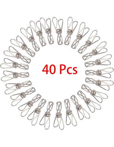 Clips de Acero Inoxidable YIKANGHENG 40 Pcs 4.3 cm