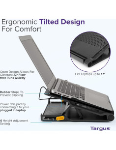 Alfombrilla de Enfriamiento Targus AWE81EU 17" con Hub USB 4 Puertos 2