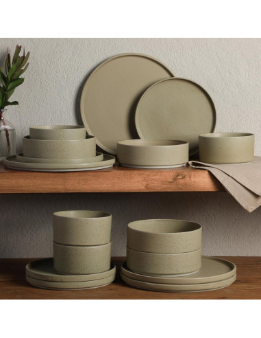 Vajilla Gibson Elite Tatum 16 Piezas Porcelana Verde