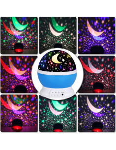 Proyector de Luz Nocturna Estelar HONGID Azul 12.7cm 2