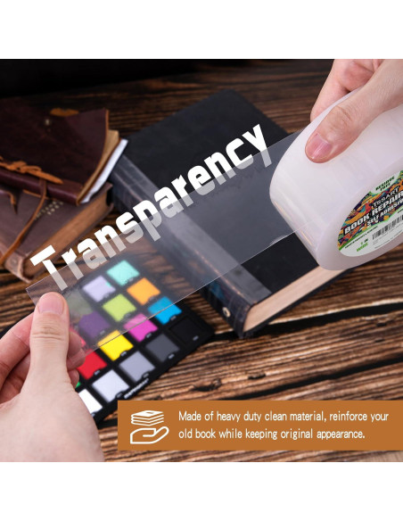 Cinta de Reparación de Libros TSSART 2.54 cm x 32.92 m Transparente Cinta de Reparación de Libros TSSART 2.54 cm x 32.92 m Transparente