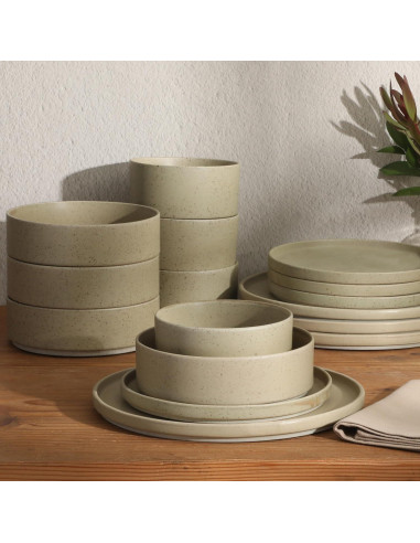 Vajilla Gibson Elite Tatum 16 Piezas Porcelana Verde