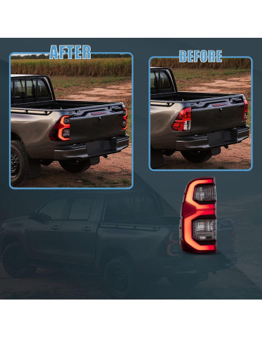 Luces Traseras VLAND para Toyota Hilux 2015-2022 LED Rojo