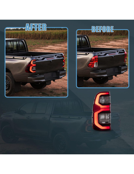 Luces Traseras VLAND para Toyota Hilux 2015-2022 LED Rojo