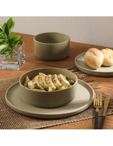 Vajilla Gibson Elite Tatum 16 Piezas Porcelana Verde