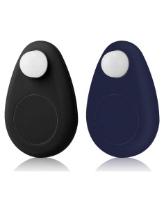 Funda Oculta para Air Tag NQEUEPN 2 Piezas Silicona Azul Negro