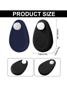 Funda Oculta para Air Tag NQEUEPN 2 Piezas Silicona Azul Negro 2