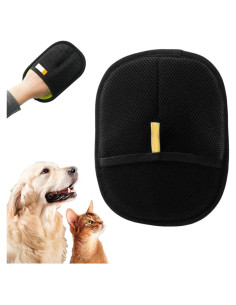 Guante de Aseo para Mascotas Cecurpo Negro Lavable y Reutilizable