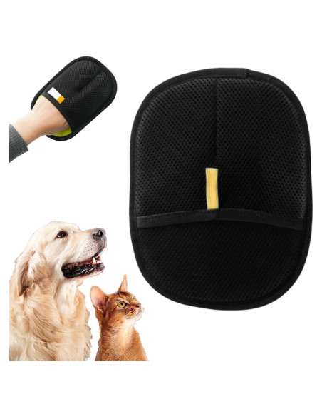 Guante de Aseo para Mascotas Cecurpo Negro Lavable y Reutilizable