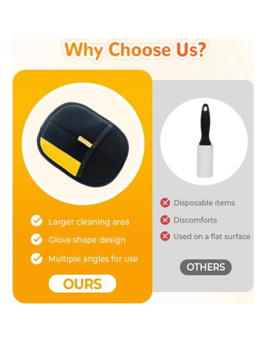 Guante de Aseo para Mascotas Cecurpo Negro Lavable y Reutilizable