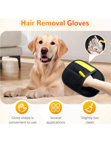 Guante de Aseo para Mascotas Cecurpo Negro Lavable y Reutilizable