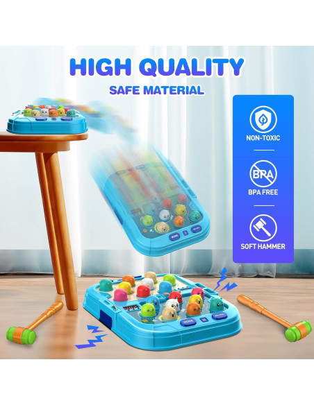 Juguete Educativo HopeRock para Niños 3-6 Años con 2 Martillos