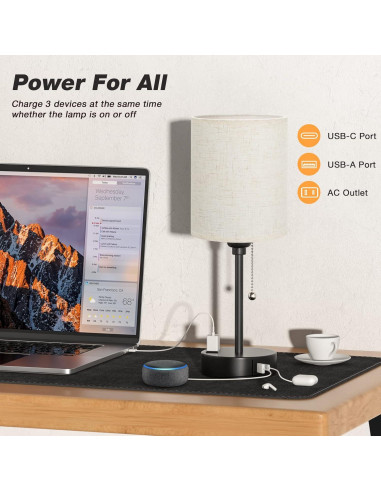 Lámpara de Mesita Dicoool 37.1cm 3 Modos de Color USB