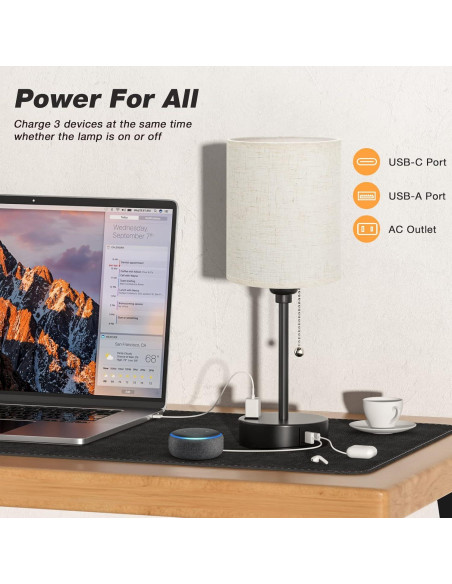 Lámpara de Mesita Dicoool 37.1cm 3 Modos de Color USB