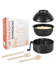 Tazón Cocinero de Ramen RORBAM Negro Microondas 0.86kg