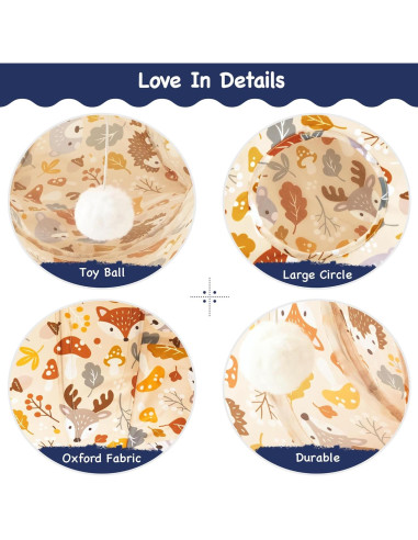 Túnel para Gatos Tempcore 3 Vías Colapsable Beige 80x55 cm