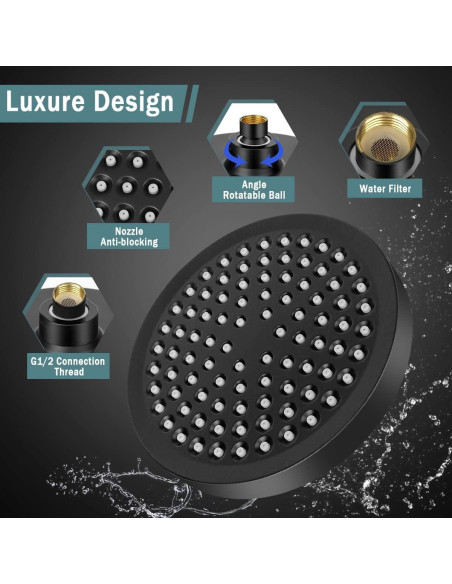 Cabezal de Ducha Filtrado Taiker YL-FSH, Alta Presión 15.24 cm