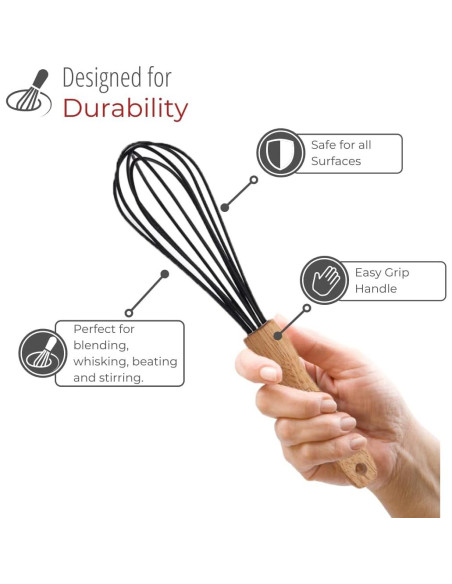 Batidor de Silicona 25.4 cm HusMait con Mango de Madera