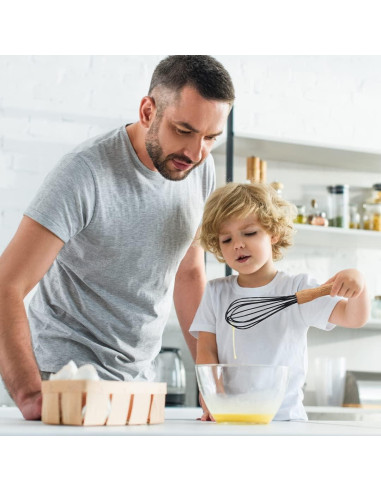 Batidor de Silicona 25.4 cm HusMait con Mango de Madera