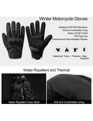 Guantes de Invierno INBIKE Impermeables Térmicos Pantalla Táctil