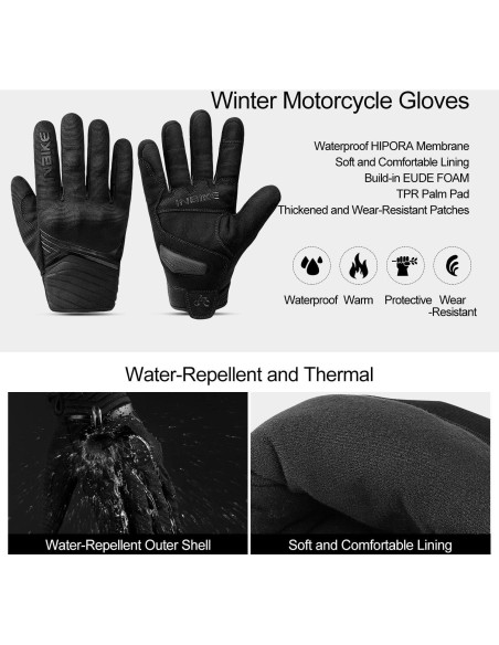 Guantes de Invierno INBIKE Impermeables Térmicos Pantalla Táctil