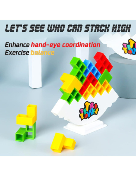 Juego de Bloques de Apilamiento ALKISTA 48 Pcs para 2 Jugadores